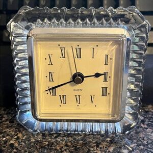 Vintage Lead Crystal Quartz Clock